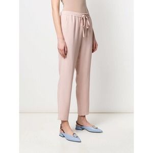 RED Valentino Trousers Pants High Rise Crepe Slim Relaxed Drawstring Small NWT